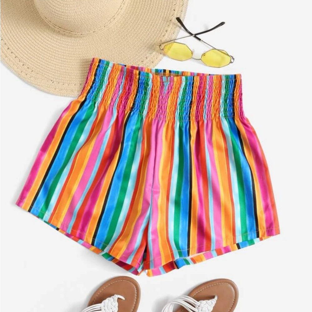 3X Multi color striped shorts